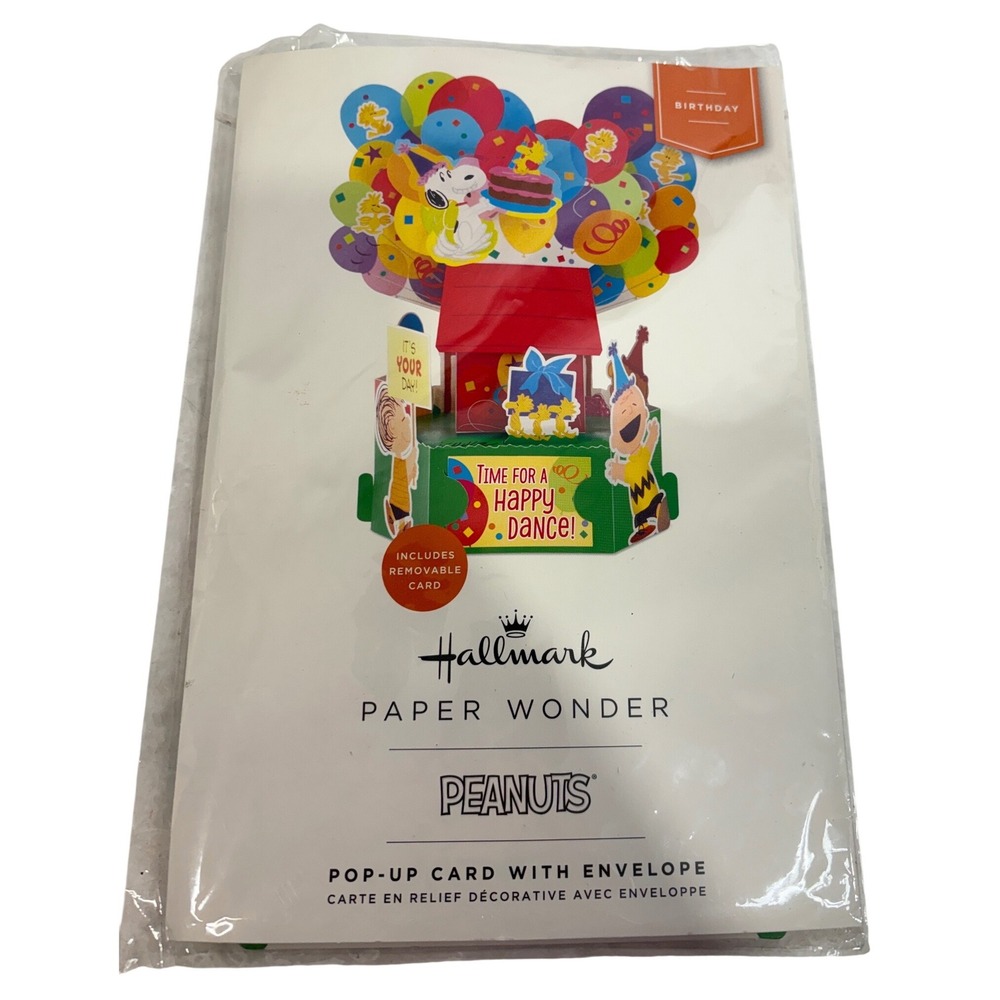 Hallmark Paper Wonder Peanuts Pop Up Birthday Card Snoopy Charlie Brown PCR1075